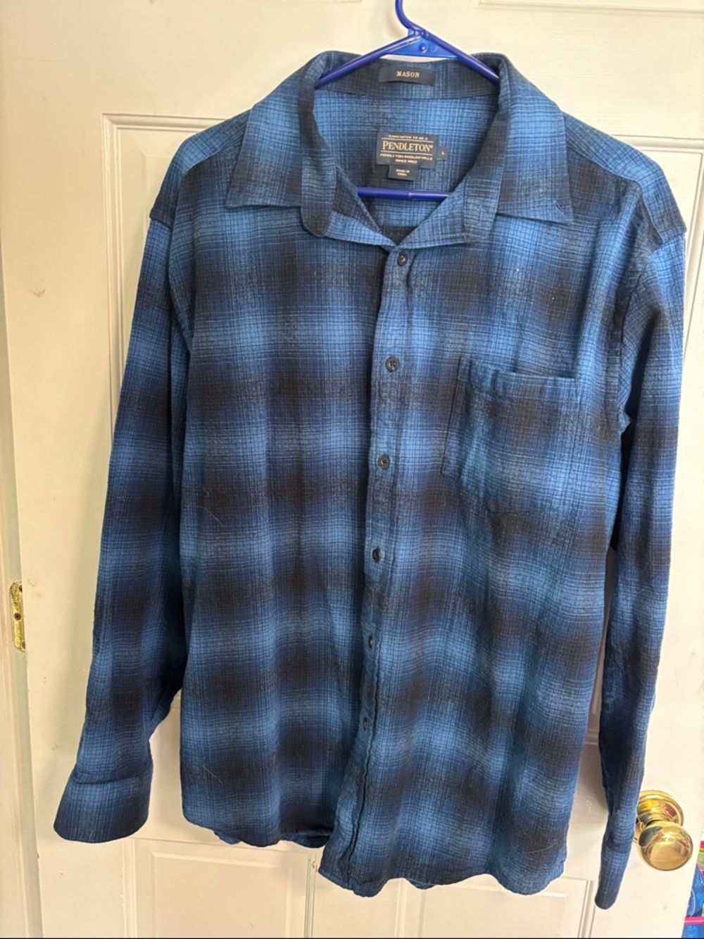 Pendleton Blue & Black Plaid Long-Sleeve Button-Up Shirt - Picture 2 of 7